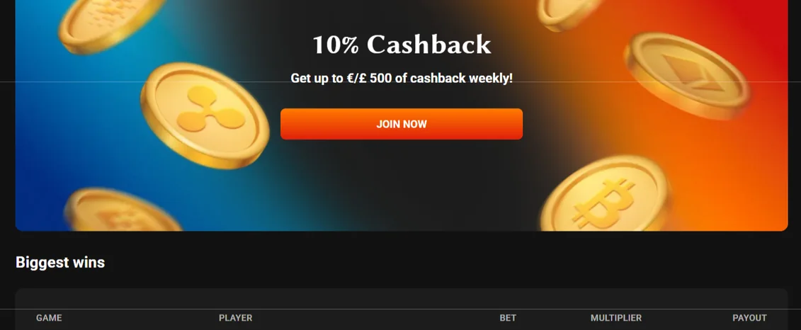 Win cashback weekly bonus