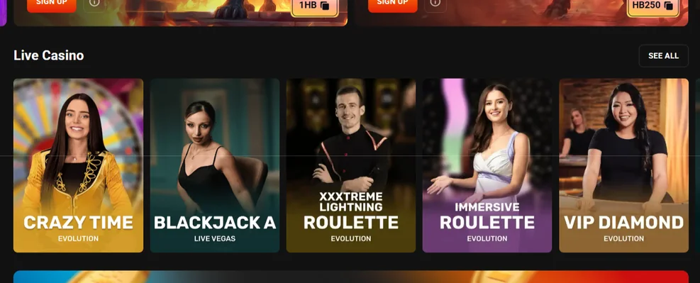 Join live casino tables